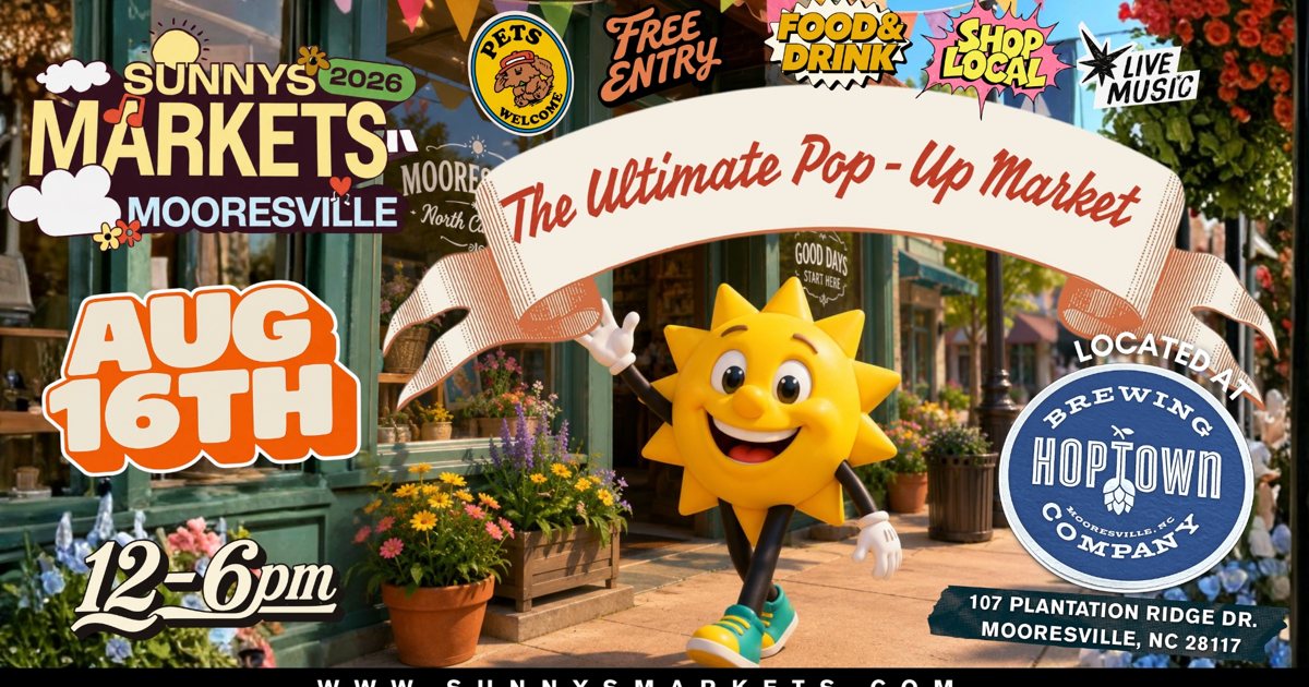 Sunnys Market Mooresville - August event artwork